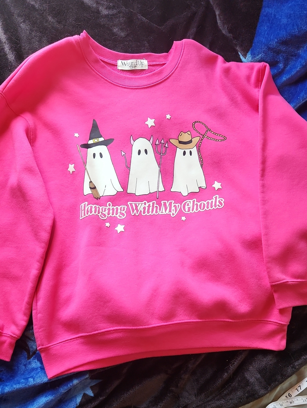 Wound Up Hot Pink "Hanging With My Ghouls" Crewneck Sweatshirt